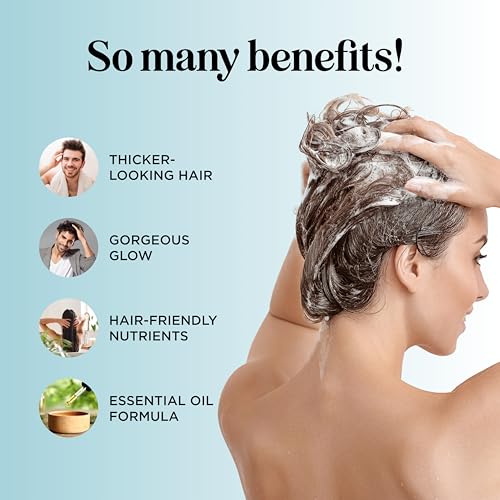 Image of Volumizing Biotin Shampoo for Thinning Hair - Invigorating Peppermint Shampoo for Fine Hair with Argan Coconut and Olive Oils - Vegan & Color Safe - Paraben Silicone & Sulfate Free (16 Fl Oz)