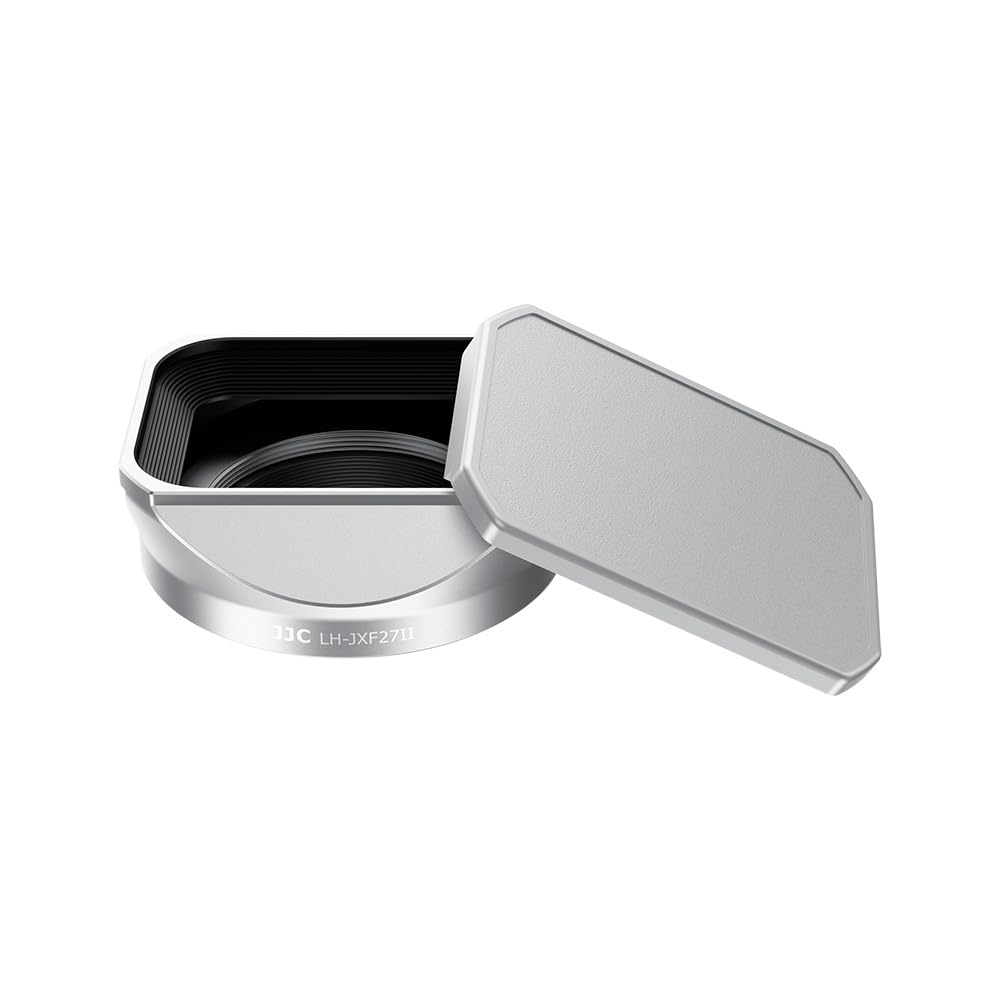 JJC LH-XF27 Metal Lens Hood Shade for Fuji XF 23mm f2.8 Lens on X-E5,Silver