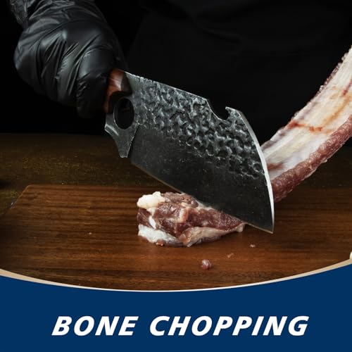 Ohmonlyhoo Meat Cleaver For Meat Cutting, Chopping, Dicing, Mincing- 12 Inch Kitchen Knives Made With Hand Forged Hc Steel For Home Outdoor Camping Bbq Christmas Thanksgiving Gift Idea thumb #4