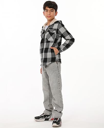 Image of ZENTHACE Boys Sherpa Fleece Lined Flannel Jacket