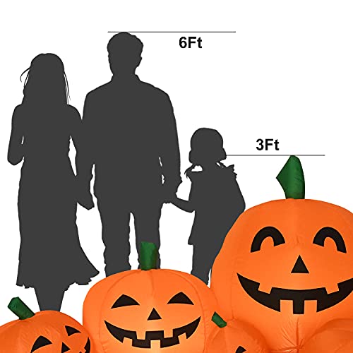Techken Halloween 8Ft Long Inflatable Pumpkins With Build-In Leds Blow Up Inflatables For Halloween Party Outdoor, Yard Decorations, Garden, Lawn Halloween Decors #TOP2