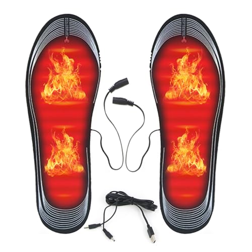 USB Heated Insoles Rechargeable Heating Insoles Multiple Sizes Electric Foot Warmer Mat for Camping Fishing Hiking