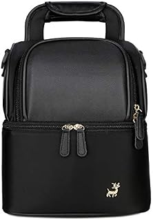 Meichoon Waterproof Breast Milk Baby Bottle Cooler Bag - Portable Thermal Insulated Lunch Box/Large Capacity Handbag/Baby Milk Bag Freezer/for Work Mommy Women Men Kids XC01 Black