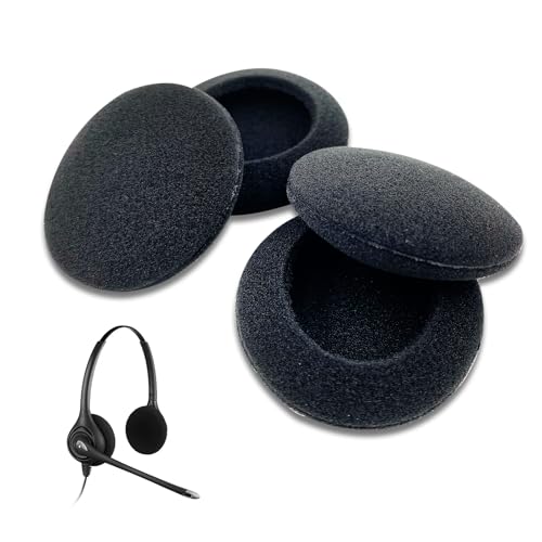 Headset Ohrpolster für Logitech Kopfhörer - 2 Paar Schaumstoff PolsterKopfhörer Ohrpolster, Ersatz-Ohrpolster für Logitech H330 / H340 / H110 / H111 Kopfhörer Schutzüberzug Headset (50mm, Schwarz)