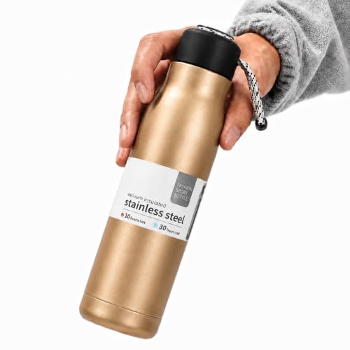 Image of 304 Stainless Steel Water Bottle 500 ml | Hot & Cold | Durable & Leak-Proof | For Office, Home, Kids, School For Women Men | 500ml water bottle | Gold