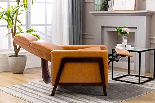 Polibi 2Pcs Adjustable Recliner Chair, Pu Leather Home Theater Seating With Thick Seat Cushion/Adjustable Backrest/Retractable Footrest, Modern Living Room Recliners, Brown #TOP3