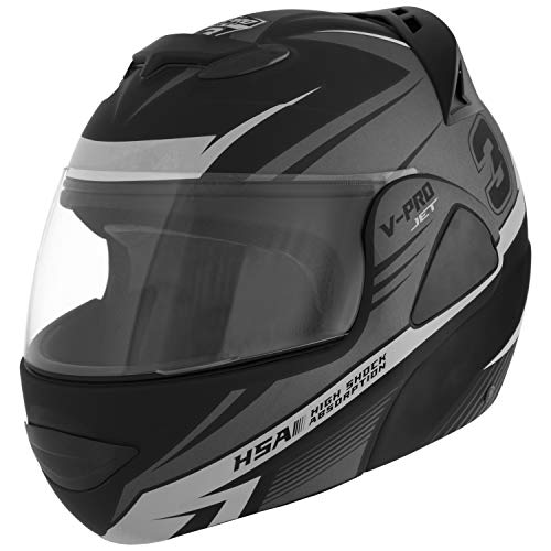 Pro Tork Capacete V-Pro Jet 3 Fosco 62 Preto/Prata
