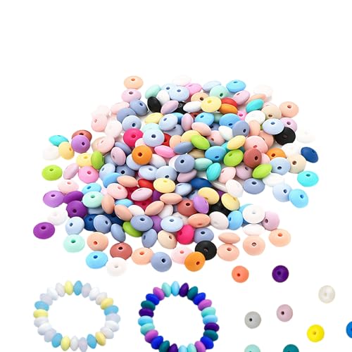 Perlas de silicona para lentes flexibles de varios colores hechas a mano, cuentas contador de Abacus separadoras, para collares y llaveros, para hombres, mujeres, niños, niñas, jóvenes y adolescentes