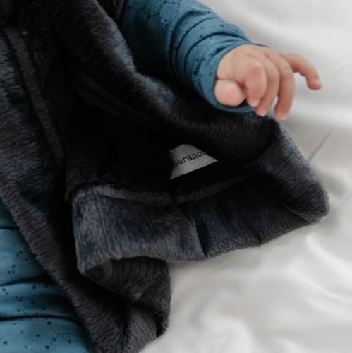 Image of Saranoni Luxury Security Blankets for Babies | Ultra-Soft Lush and Boutique Quality Baby Blanket | Perfect for Infants & Newborns | Charcoal, Mini - 15 inch x 20 inch