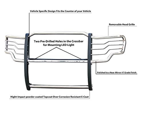Image of Black Horse Off Road Grille brush Bumper Guard Modular Stainless Steel Compatible with 2009-2014 Ford F-150-17FP30MSS