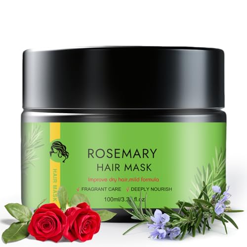 100ML Rosmarin Stärkende Haarmaske, Langanhaltende Wirkung Haar Mask, Reconstruct Haarmaske Für Widerspenstiges Haar, Haarpflege Glanz, Pflegt und schützt, Einfache Anwendung