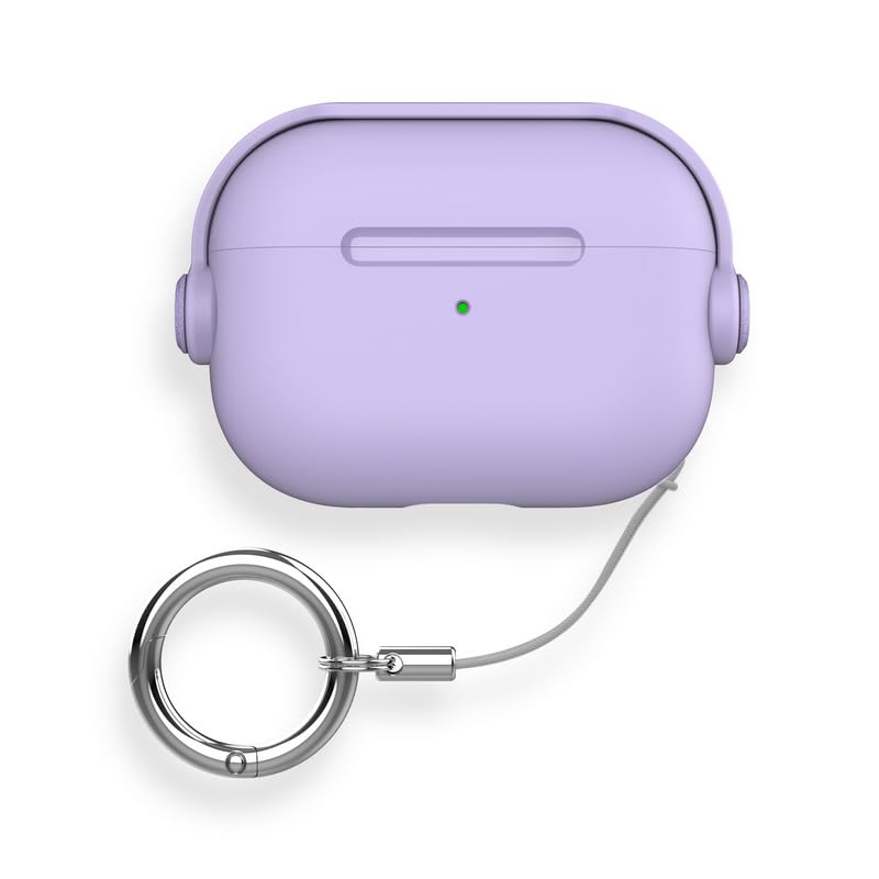 Junsirs Compatible with Apple AirPods Pro 2 Case with Wireless Bluetooth Earphones,Shockproof Airpod Cases Accessories Smooth Soft Protective Skin for Apple Airpods Pro 2/3 Generation (Light Purple)