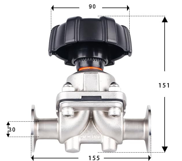Vanne membrane Tri Clamp 316L DN32 pour sécuriser vos transferts de moût chaud - 3