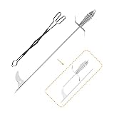 AJinTeby 30" Fire Pit Poker with 26" Fireplace Tongs Log Claw Grabber Fire Pit Tool Kits, 2 Part Ass