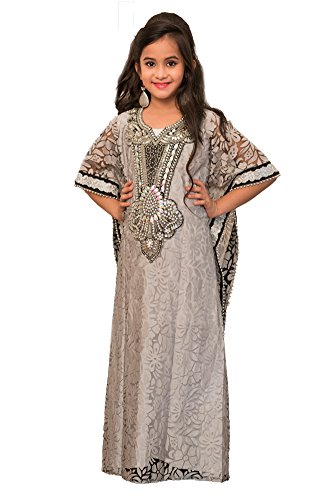 Robe fille gris 7-8 ans en coton pour enfant
