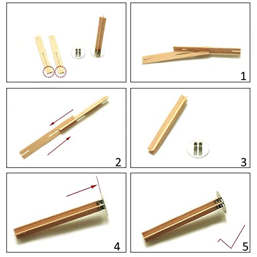 50 Piezas Mechas de Madera para Velas con Base Metálica miniatura 5