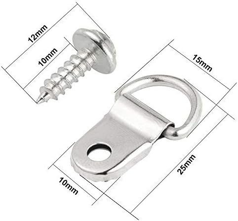 TUPARKA 50 Pack D Ring Picture Frame Hanging Hangers with Screws for Picture Hanging Home Decoration