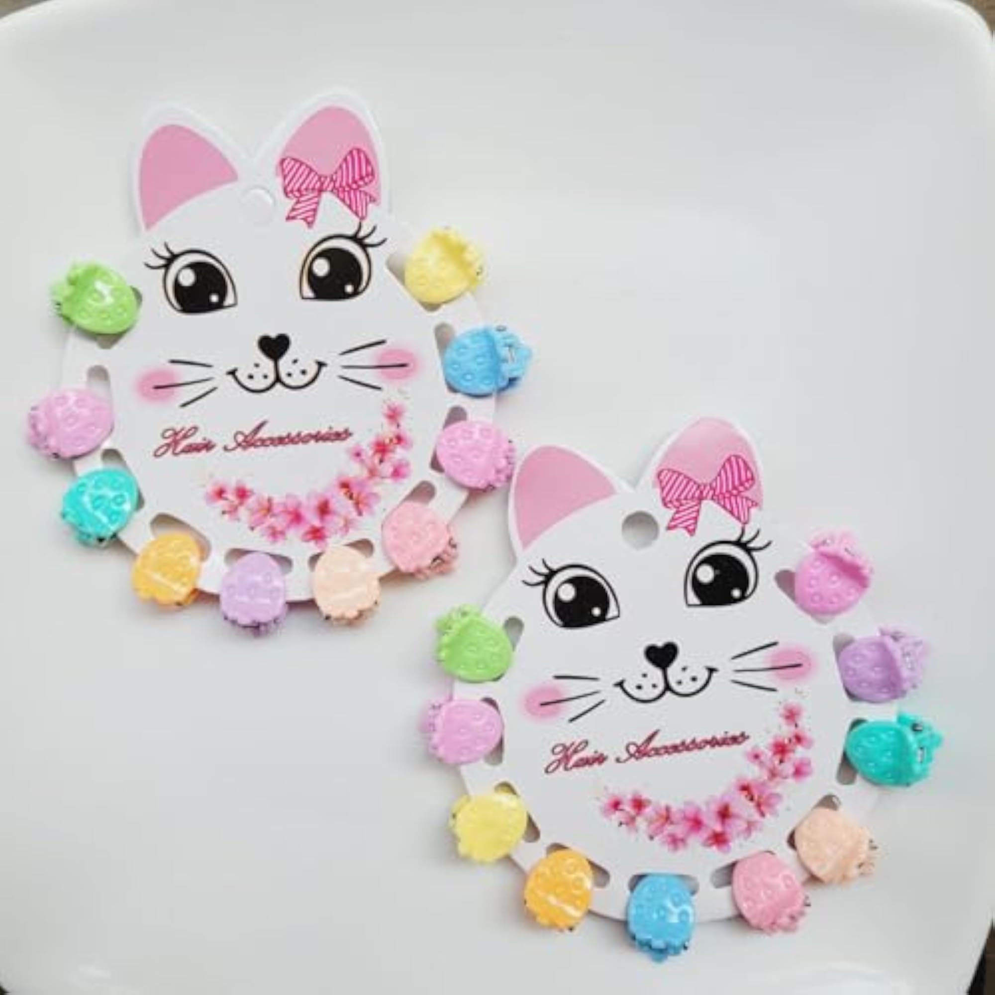 Strawberry-Shaped Hair Clips Set for Girls, 10 Pastel Mini Claws