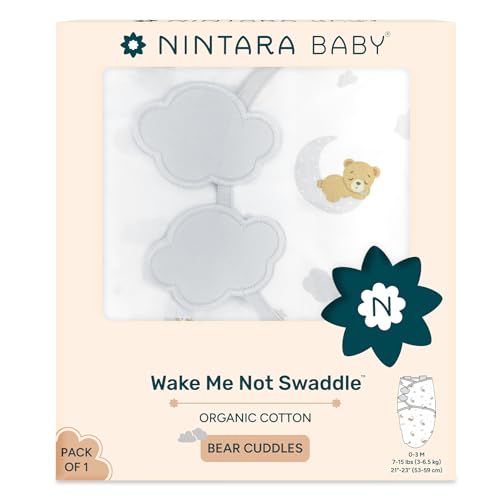 Image of NINTARABABY Swaddle Wrap for Newborns - Organic Cotton, 21 inch x 10 inch | Wake Me Not Swaddle with Baby-Safe Velcro, Ultra-Soft & Snug Sleep Sack, Breathable Swaddling Blanket, Gifts for 0-3 Months