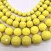 JHWZAIY 5 Layered Beaded Statement Chunky Necklaces For Women - Multi Strand Colorful Bead Layered Bib Necklace For Women Fashion Jewelry Costume Earring Set (Yellow)