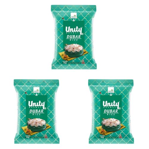 Image of Unity Dubar | Authentic Long Grain Basmati Rice, 5 Kg Pack | from The House of India Gate (Pack of 3)