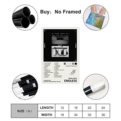 Yezlh Frank Poster Ocean Endless Music Album Cover Signed Limited Edition Canvas Poster Wall Art Decor Print Picture Paintings For Living Room Bedroom Decoration Unframe:12X18Inch(30X45Cm) #TOP1