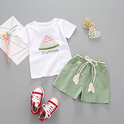 Generic Toddler Baby Girl Outfits Short Sleeve Letters T-shirt Tops & Shorts Sets Summer Clothes 3 6 12 18 Months3