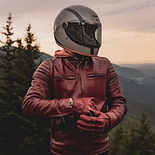 Harssidanzar Guanti da Moto in Pelle, Uomo Touch