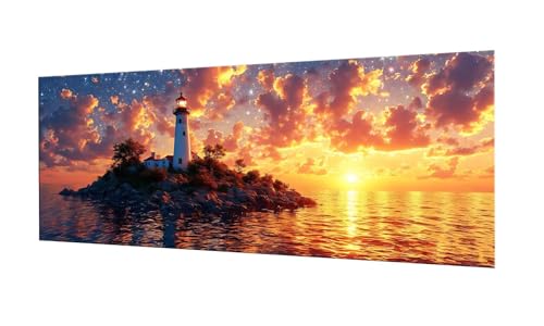 Kit diamond painting phare de qualité supérieure avec strass 5D scintillants format 60x150