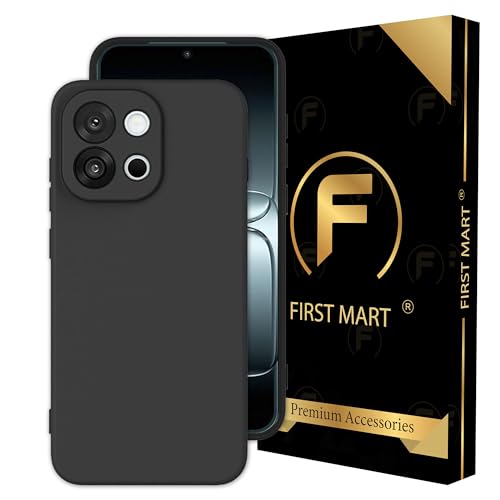 Image of FIRST MART Matte Silicone Back Cover for OnePlus 13s - Black