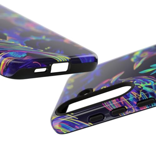 Coque Samsung S24 Plus oiseaux néon bleue rigide antichoc
