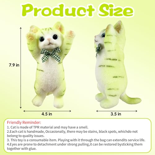 Image of Big Hand Painted Cat Squishy Toys,Large Cute Ultra Soft Kitty Squeeze Fidget Toys for Stress Relief ,Kawaii Squishies Sticky Animal Toys for Adults Kids,Decompression Sensory Balls Toys (Green)