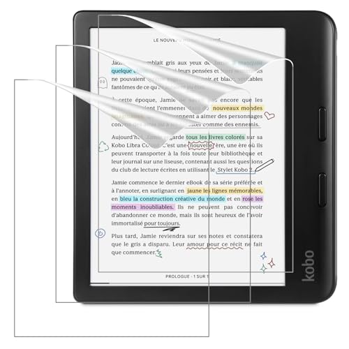 MoKo 3-Pack Matte Screen Protector Fits Kobo Libra Colour 7 Inches 2024/Kobo Libra 2 E-Reader 7