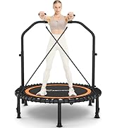 ANCHEER 40"/48" Foldable Mini Trampoline,Max Load 450lbs/550lbs Indoor Trampoline,with 4 Level Ad...