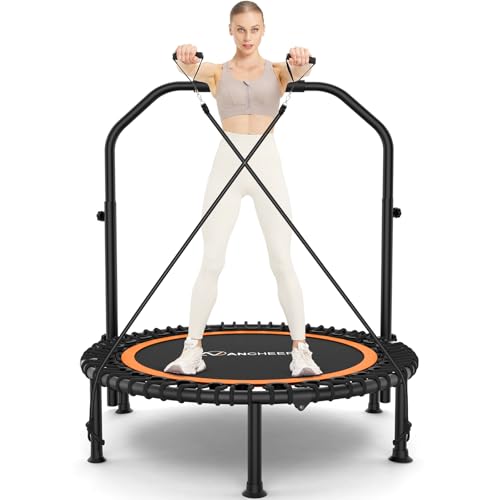 ANCHEER 40' Foldable Mini Trampoline - Max Load 350lbs - 450lbs Indoor Trampoline - with 4 Level...