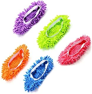 Floor POLISHING Lazy Slippers Replacement Cover Microfiber mop - Cover Made of Microfiber for mop Heads, Brooms and Shoes Microfiber Assorted Colour Cleaning 1 Set