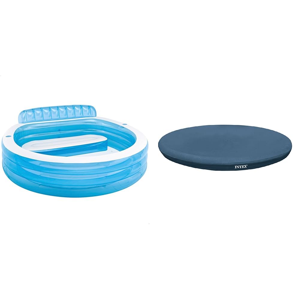 Intex piscinette Aqua + Banc & bâche Protection pour Piscine autoportante 2m44