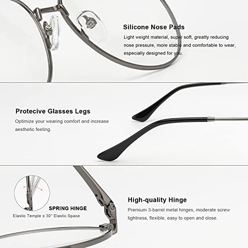 Image of Aviator Reading Glasses for men and Women Blue Light Blocking Lens Spring Temple