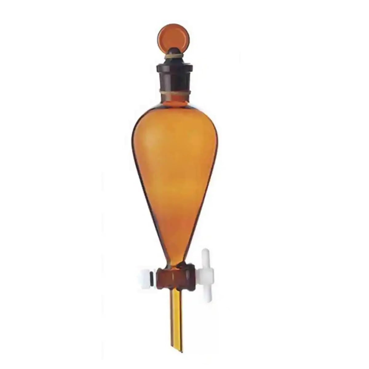 Lejek do separacji szkła borokrzemowego PTFE w kształcie laboratorium, kolor brązowy, 30-1000 ml, 19/26, 24/29 i 29/32 (500 ml Joint 24-29)