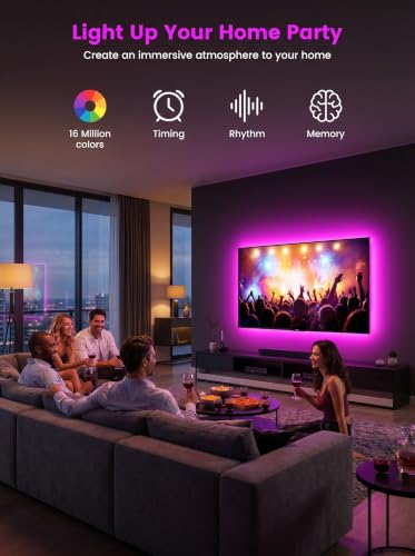 Image of MATICOD LED Lights for TV Led Backlight, 13.1ft RGB Led Strip Lights for TV Lights Behind, USB Led Light Strip for 45-60in TV, Bluetooth APP Control Music Sync Strip Lighting for Christmas Decorations