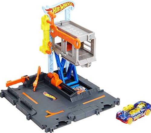 Hot Wheels HDR25 - City Downtown Spielset mit Reparaturstation und 1 Auto,...
