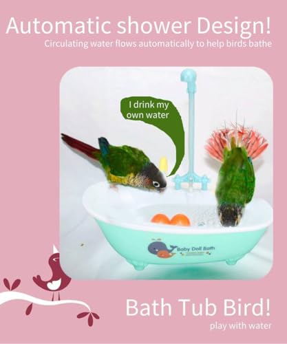Image of Parrot Multifunctional Cute Electric Automatic Bathtub with Faucet, Bird Shower Bath Accessories, Swimming Pool Toy