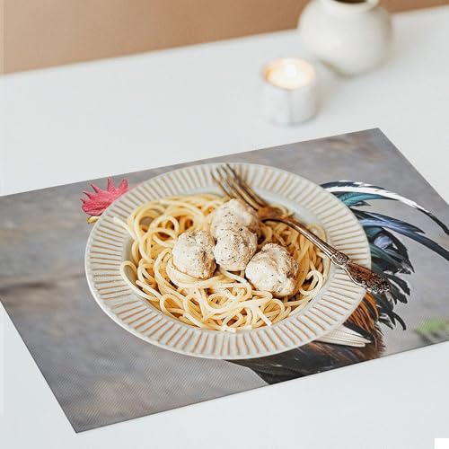 Sets de table imprimés coq résistants à la chaleur et lavables - 8