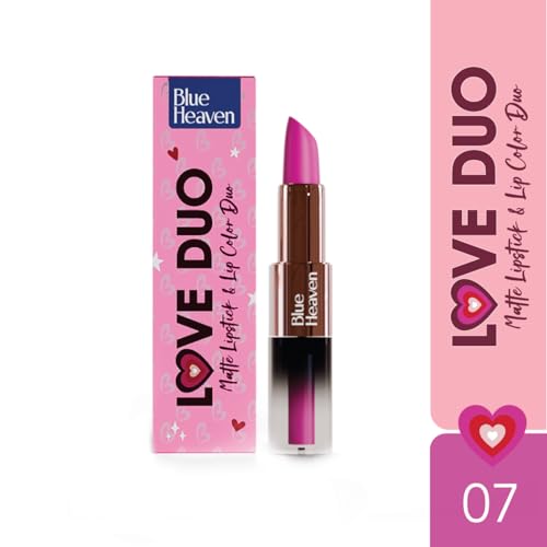 Image of Blue Heaven Love Duo 2 in1 Dual Sided Lipstick for women | Non Transfer| Hydrating and Long Lasting Upto 12 hrs | Soft Matte Finish formula - 07 |1.5ml + 4g