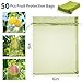 NIUBIER 50 Pcs Fruit Protection Bags, 6×9 Inches Green Fruit Nets for Fruit Tree, Drawstring Mesh Cover Bags to Protect Vegetables Tomato Strawberry Garden