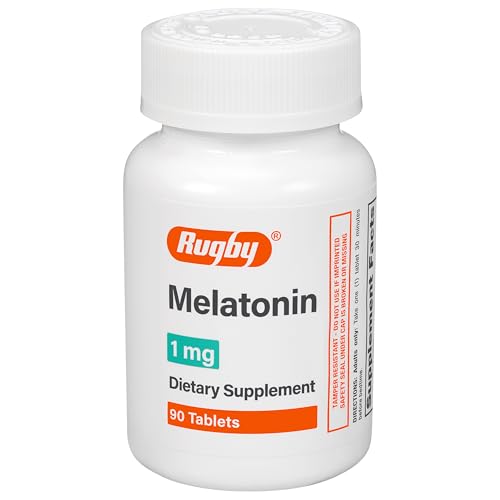 Rugby Melatonin 1mg Tablets - Dietary Supplement - 90 Count