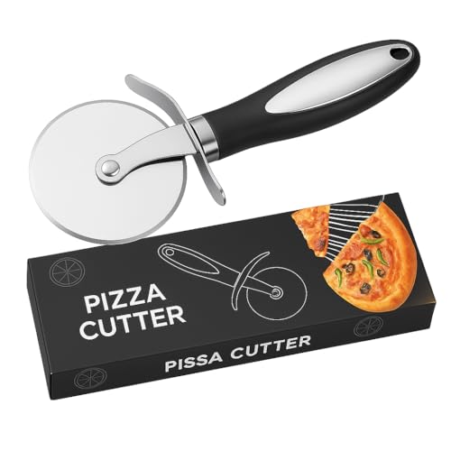 Premium Stainless Steel Pizza Cutter Wheel with Ergonomic Handle – Sharp Blade for Effortless Slicing of Pizza, Dough, Pie, and More – Dishwasher Safe