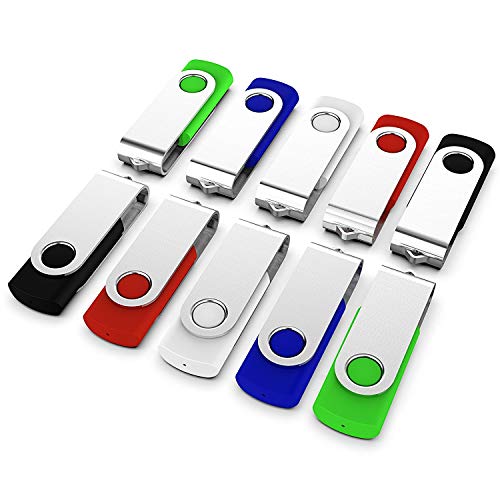 Bulk/Lot 10 Pack 128MB Metal Swivel USB Flash Drives Data Storage Pen - USB 2.0 U Disk