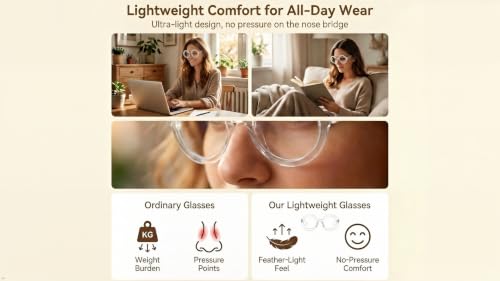 Image of Eyekepper Reading Glasses 1.00, Readers for Women, 4 Pack Oversized | Wide Women's Magnifying Glass, Womens Stylish Reader Eyeglasses with Spring Hinges, Ladies' Big Round Cheaters for Large Head