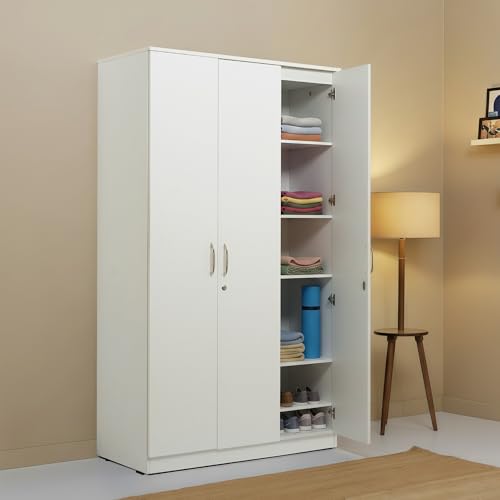 Green Soul Merlin | Engineered Wood 3 Door Wardrobe for Bedroom, ...